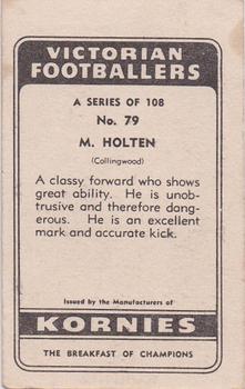 1949 Kornies Victorian Footballers #79 Rendle Holten Back